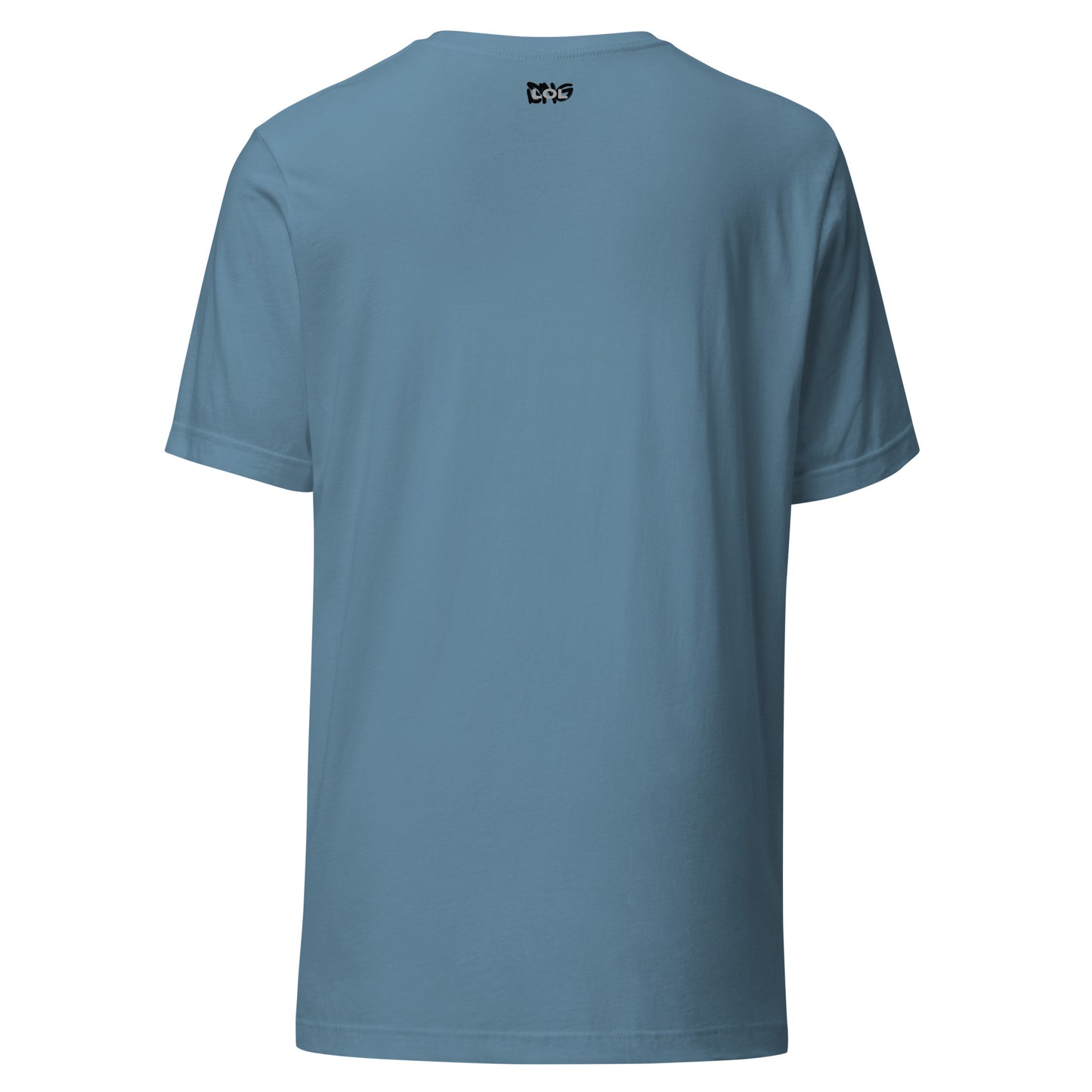 SNG.LOL T-Shirt Steel Blue Back View